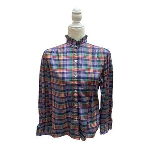 Levi Strauss & Co Vintage Womens Plaid Button Up Shirt Size 12 Retro 70s Style
